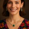 Emerald Glow Statement Necklace Set
