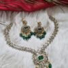 Regal Emerald Chandbali Necklace Set