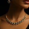 Classic Emerald Round Cut Necklace Set